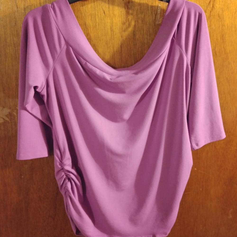 Purple off the shoulder blouse